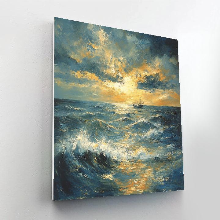 JMW Turner Inspired Storm At Sea painting number kit