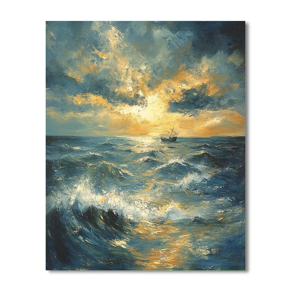 JMW Turner Inspired Storm At Sea painting number kit