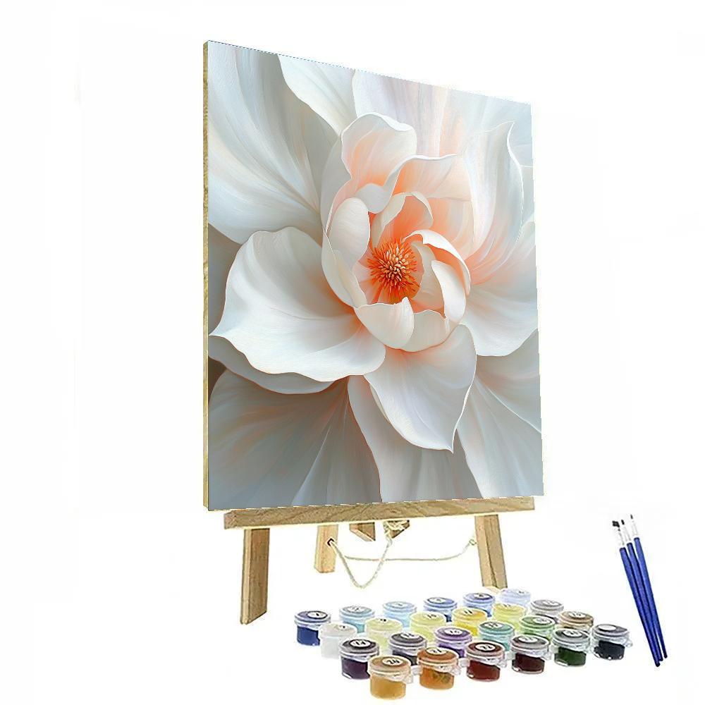Georgia OKeeffe Inspired Magnified White Petal Spiral paint by number