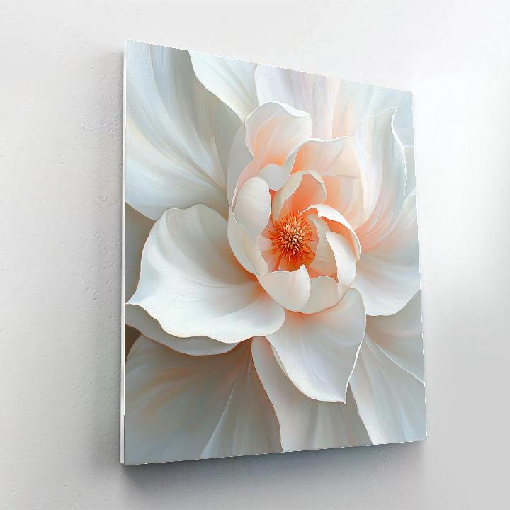 Georgia OKeeffe Inspired Magnified White Petal Spiral paint by number
