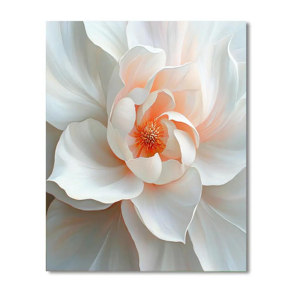 Georgia OKeeffe Inspired Magnified White Petal Spiral paint by number