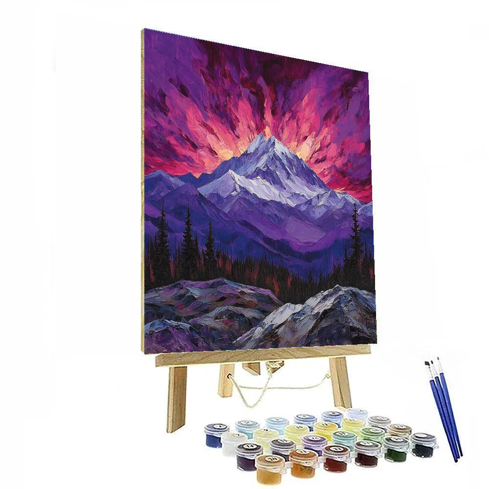 Frederick Varley Inspired Brooding Mountain Under Violet Sky painting number kit