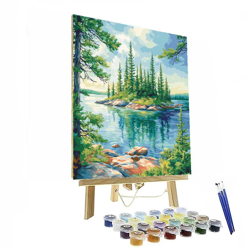 Franklin Carmichael Inspired Spring Island Screen Pines Paint by numbers art