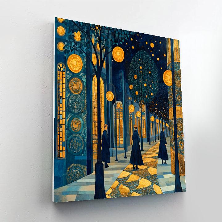 Gustave Klimt Inspired Citylights Avenue Painting by numbers kit