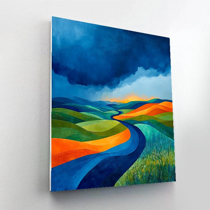 Frederick Varley Inspired Storm Passing Across Rolling Hills paint by color