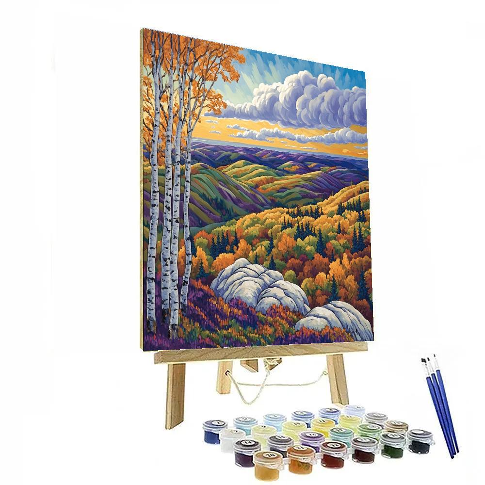 J. E. H. MacDonald Inspired Algoma Autumn Ridges Paint by numbers art