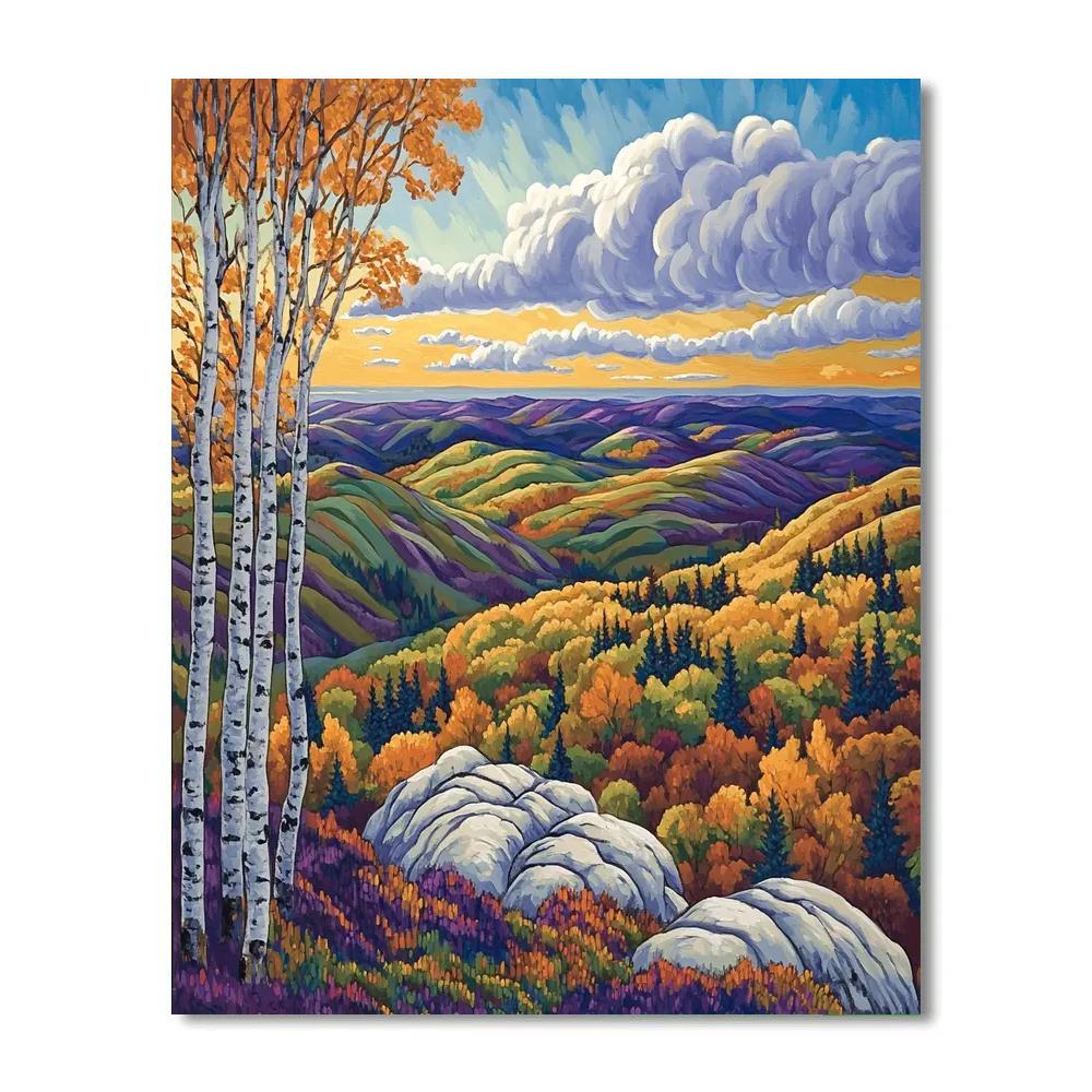 J. E. H. MacDonald Inspired Algoma Autumn Ridges Paint by numbers art