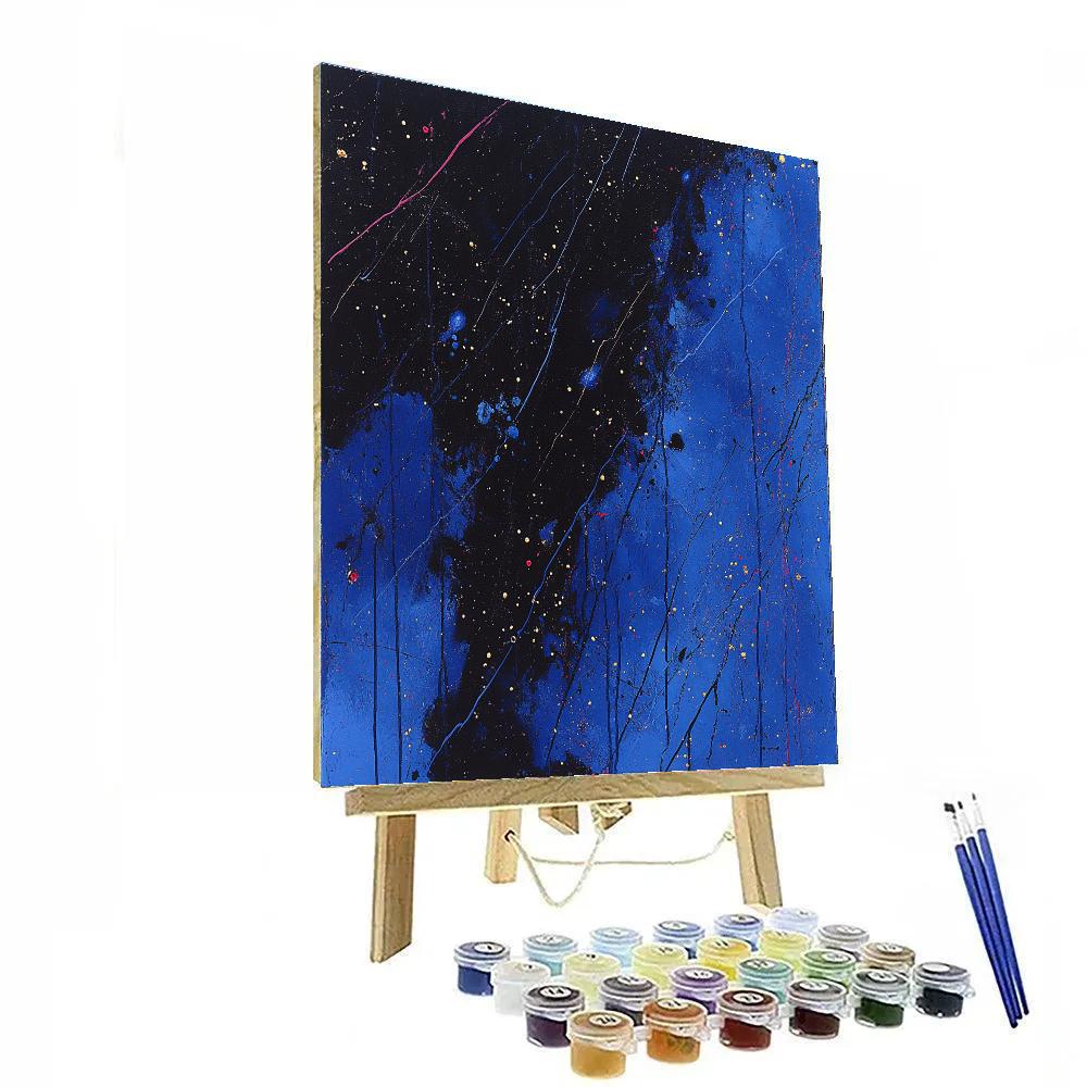 Jackson Pollock Inspired Cosmic Drip Tempest DIY paint by numbers