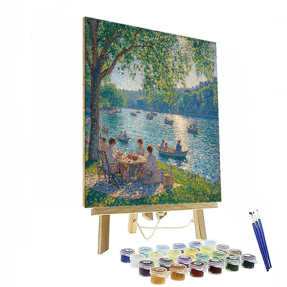 Seurat Inspired Sunday Riverbank Numbered painting kits