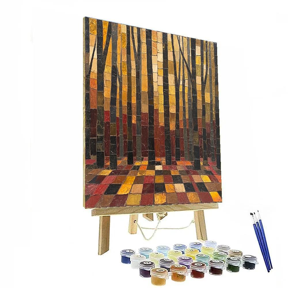 Jean-Paul Riopelle Inspired Ember Mosaic Woodland Painting by numbers kit