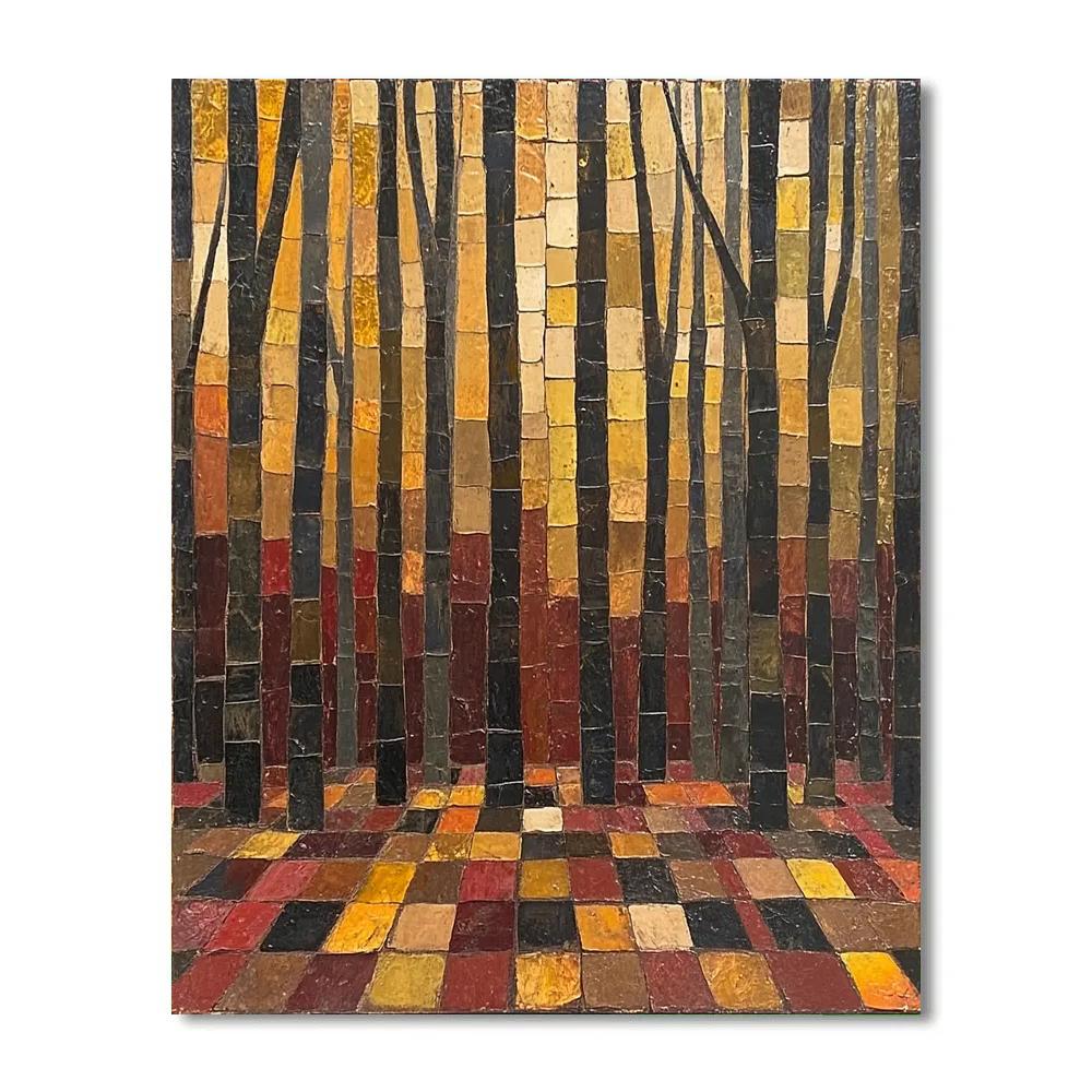 Jean-Paul Riopelle Inspired Ember Mosaic Woodland Painting by numbers kit