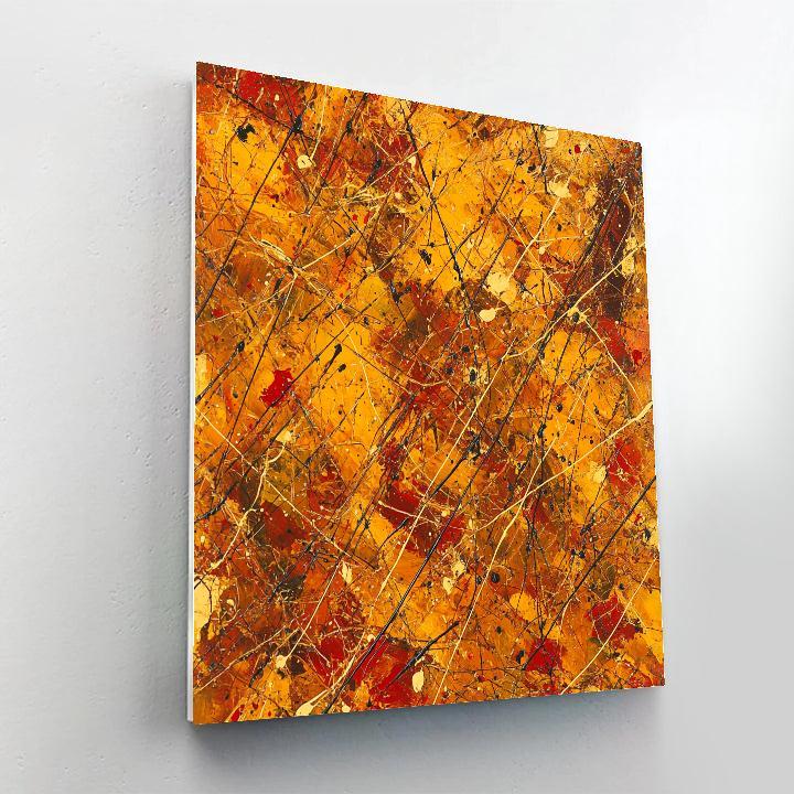 Jackson Pollock Inspired Autumnal Web Of Motion Number painting