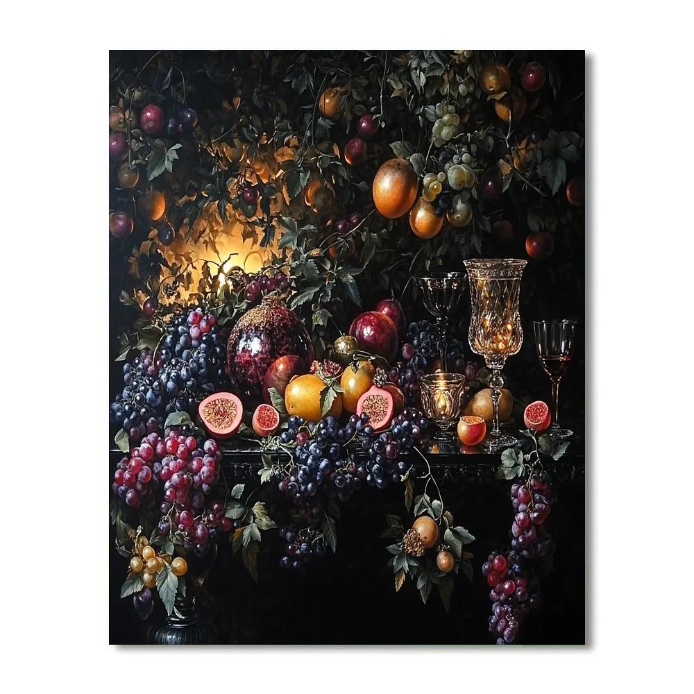 Caravaggio Inspired Dramatic Still Life paint by numbers