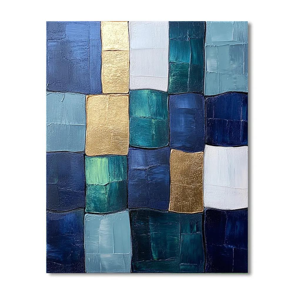 Jean-Paul Riopelle Inspired Tessellated Estuary Reflections Paint by numbers kits