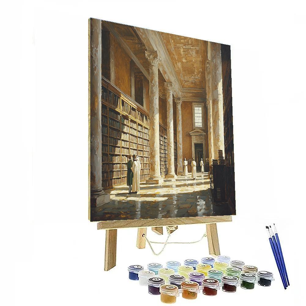 Raphael Inspired Classical Library Interior Painting by numbers kit