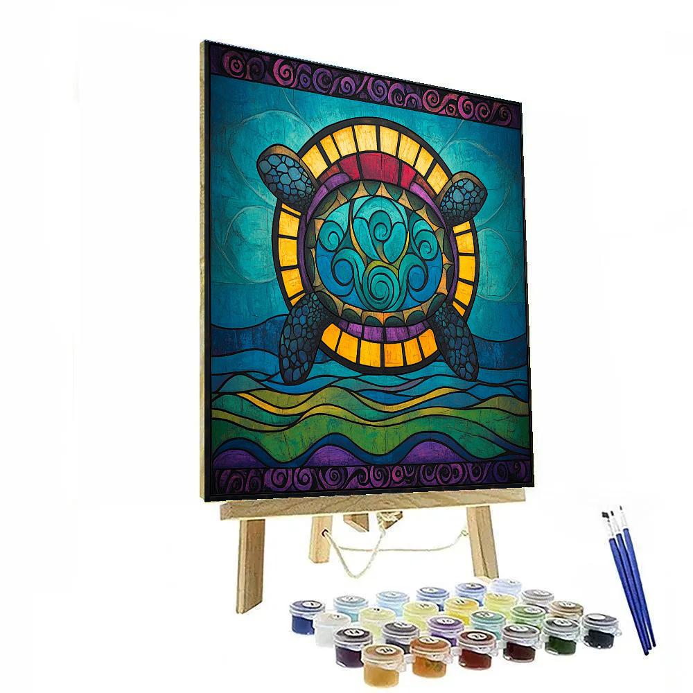Norval Morrisseau Inspired Turtle Of The Water Spirits Paint by numbers kits