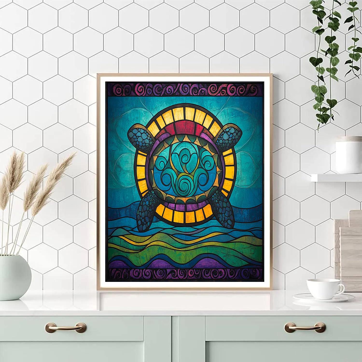 Norval Morrisseau Inspired Turtle Of The Water Spirits Paint by numbers kits