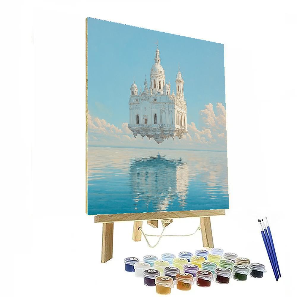 Magritte Inspired Floating Castle paint by numbers