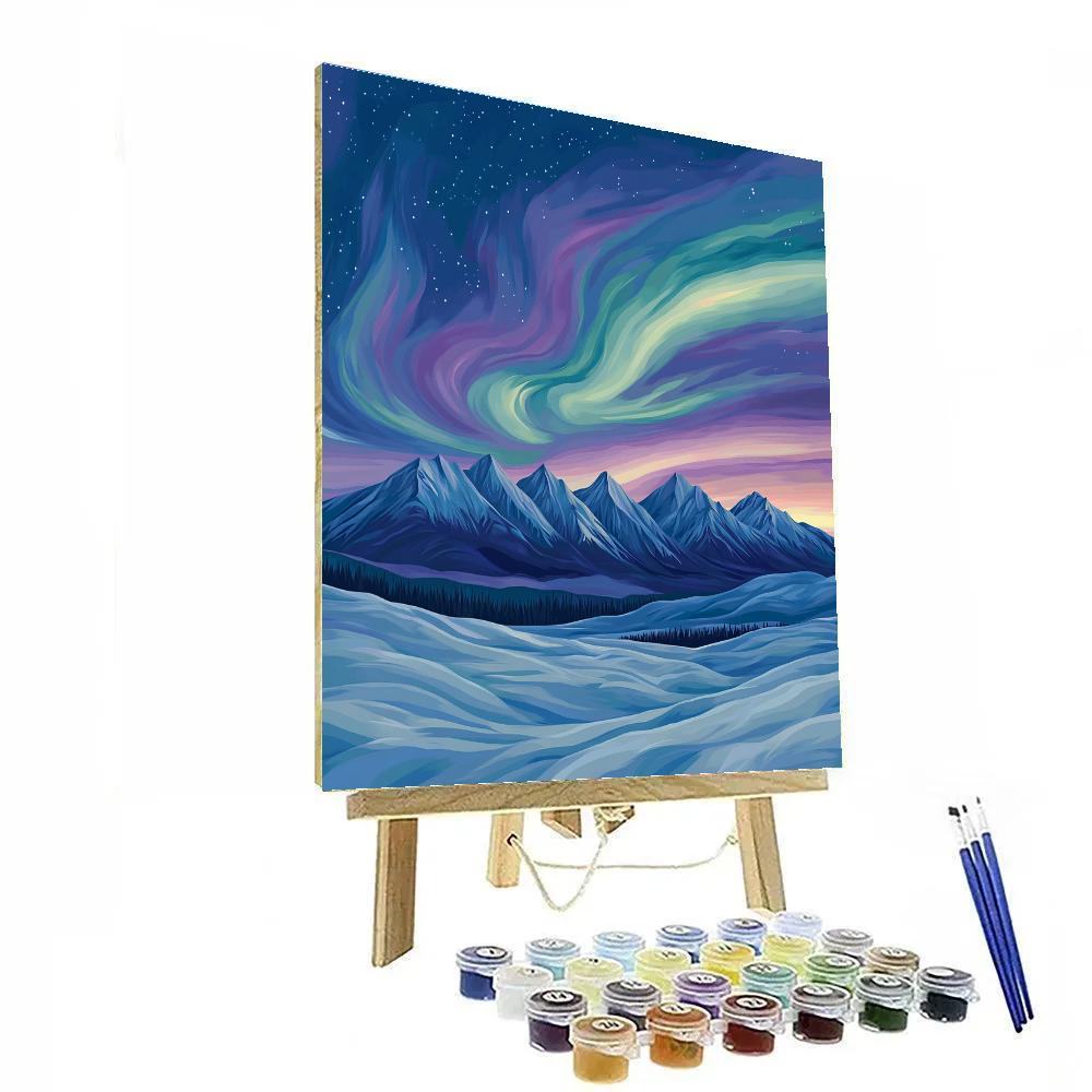 Lawren Harris Inspired Aurora Over Simplified Peaks Paint by numbers kits