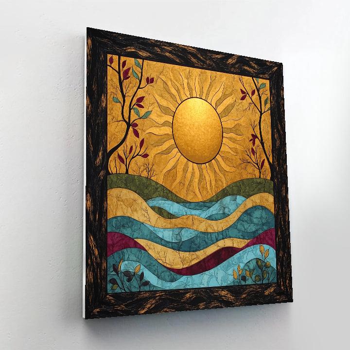 Norval Morrisseau Inspired Sun And River Of Woodland Energy Number painting