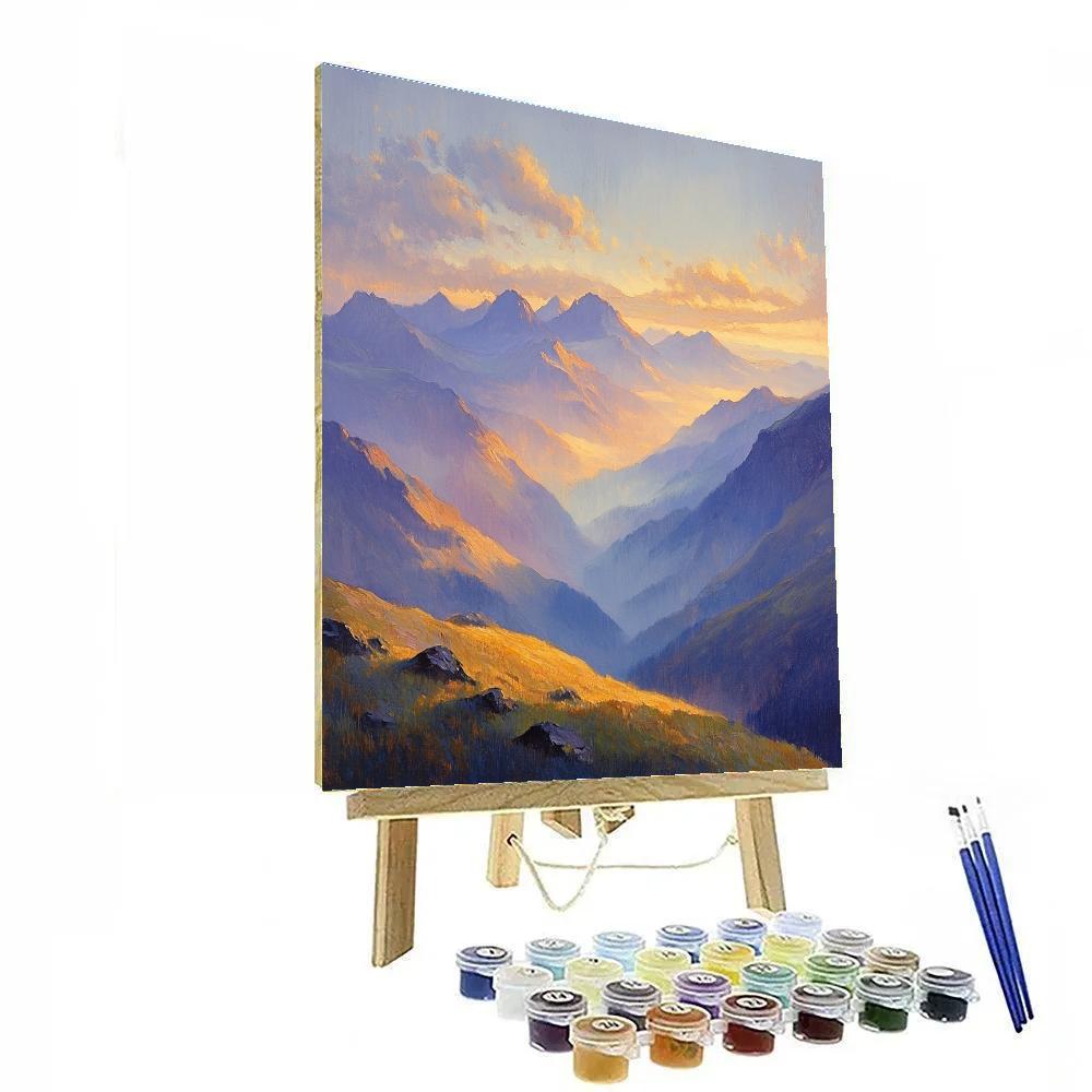 Turner Inspired Mountain Sunrise painting number kit