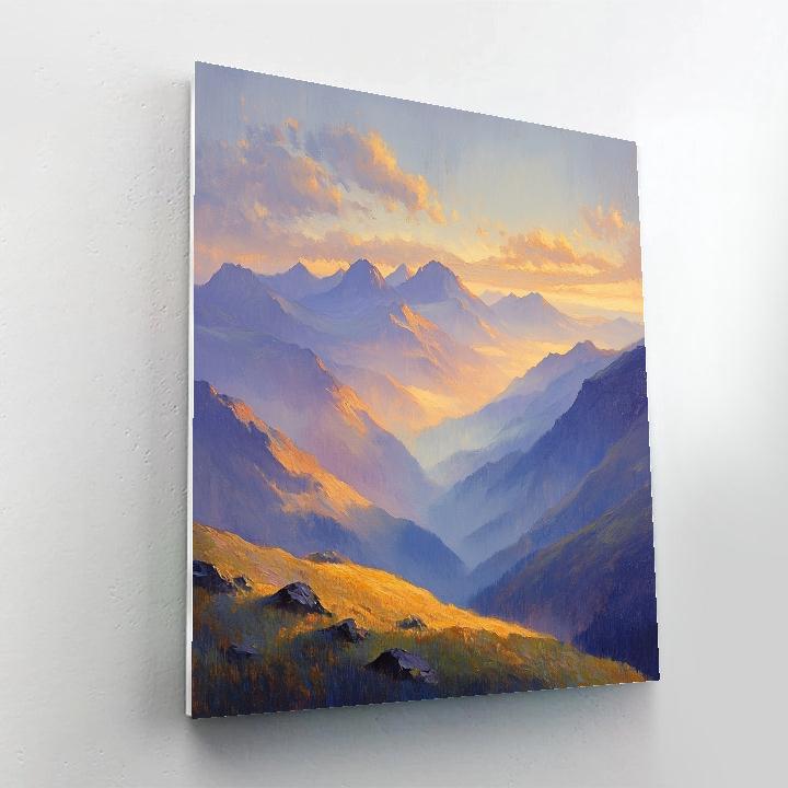 Turner Inspired Mountain Sunrise painting number kit