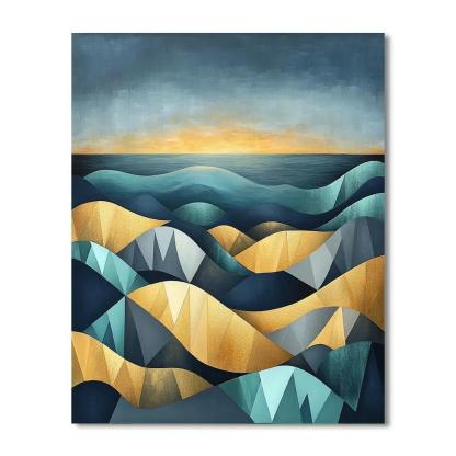 Pablo Picasso Inspired Cubist Ocean Dunes painting number kit
