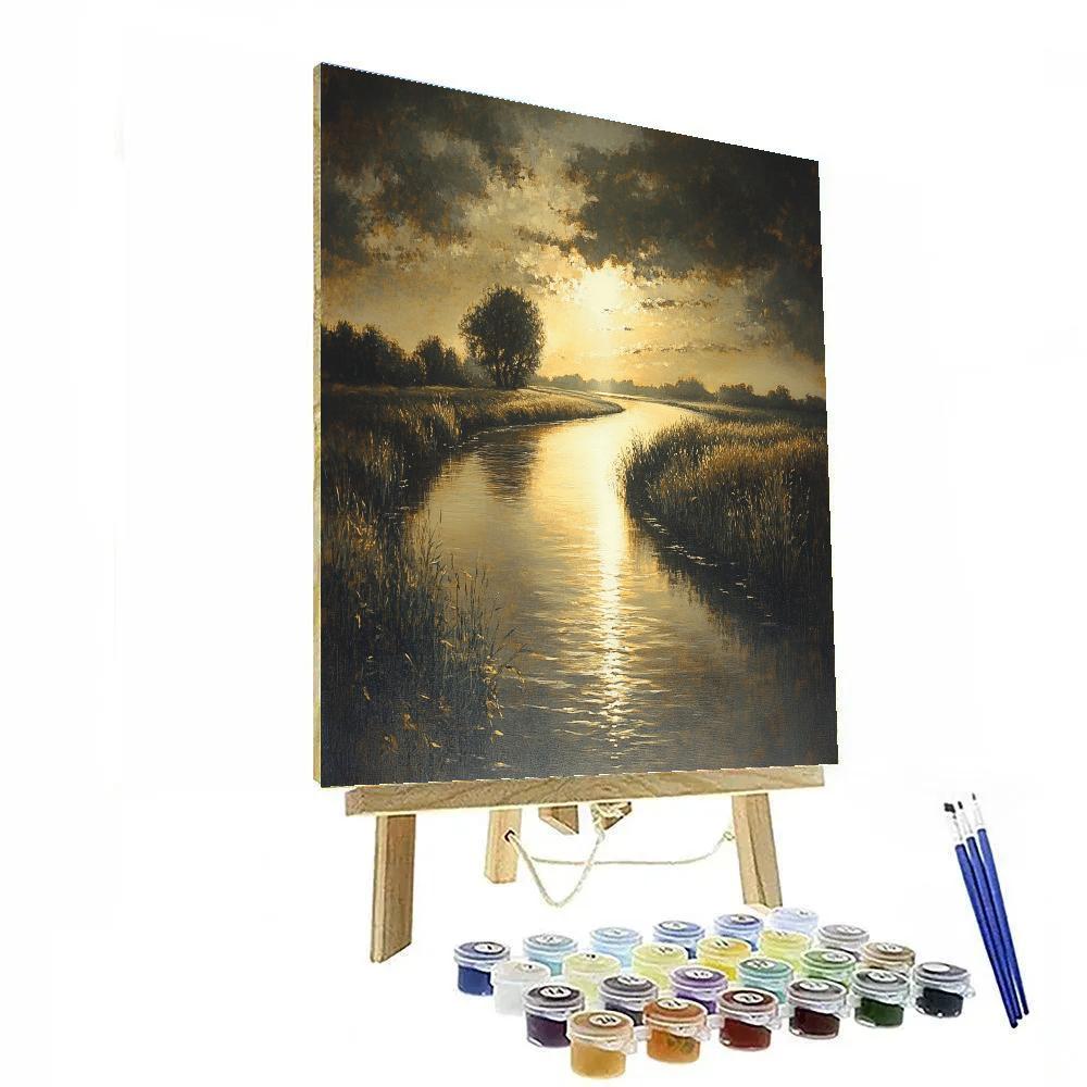 Rembrandt Inspired River With Golden Shaft Painting by numbers kit