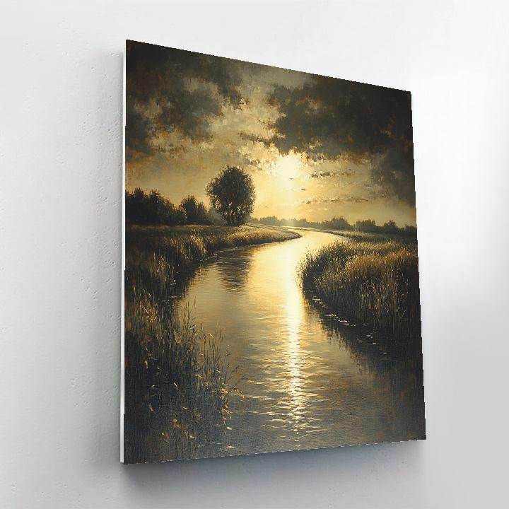 Rembrandt Inspired River With Golden Shaft Painting by numbers kit