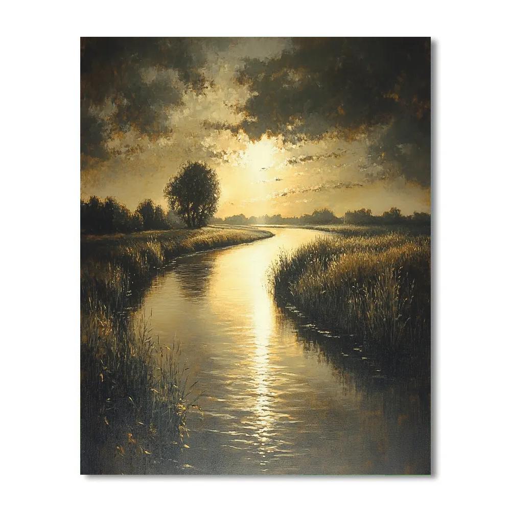 Rembrandt Inspired River With Golden Shaft Painting by numbers kit