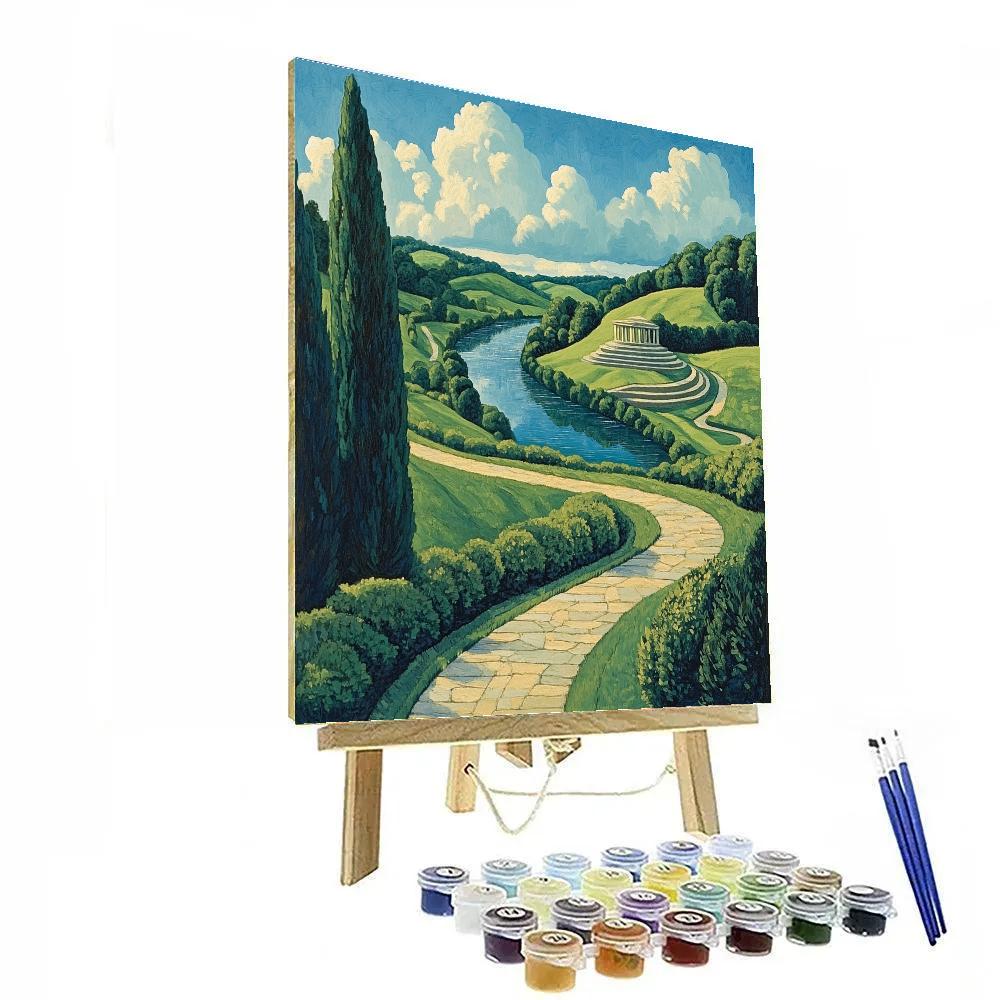 Raphael Inspired Harmonious River Vista DIY paint by numbers