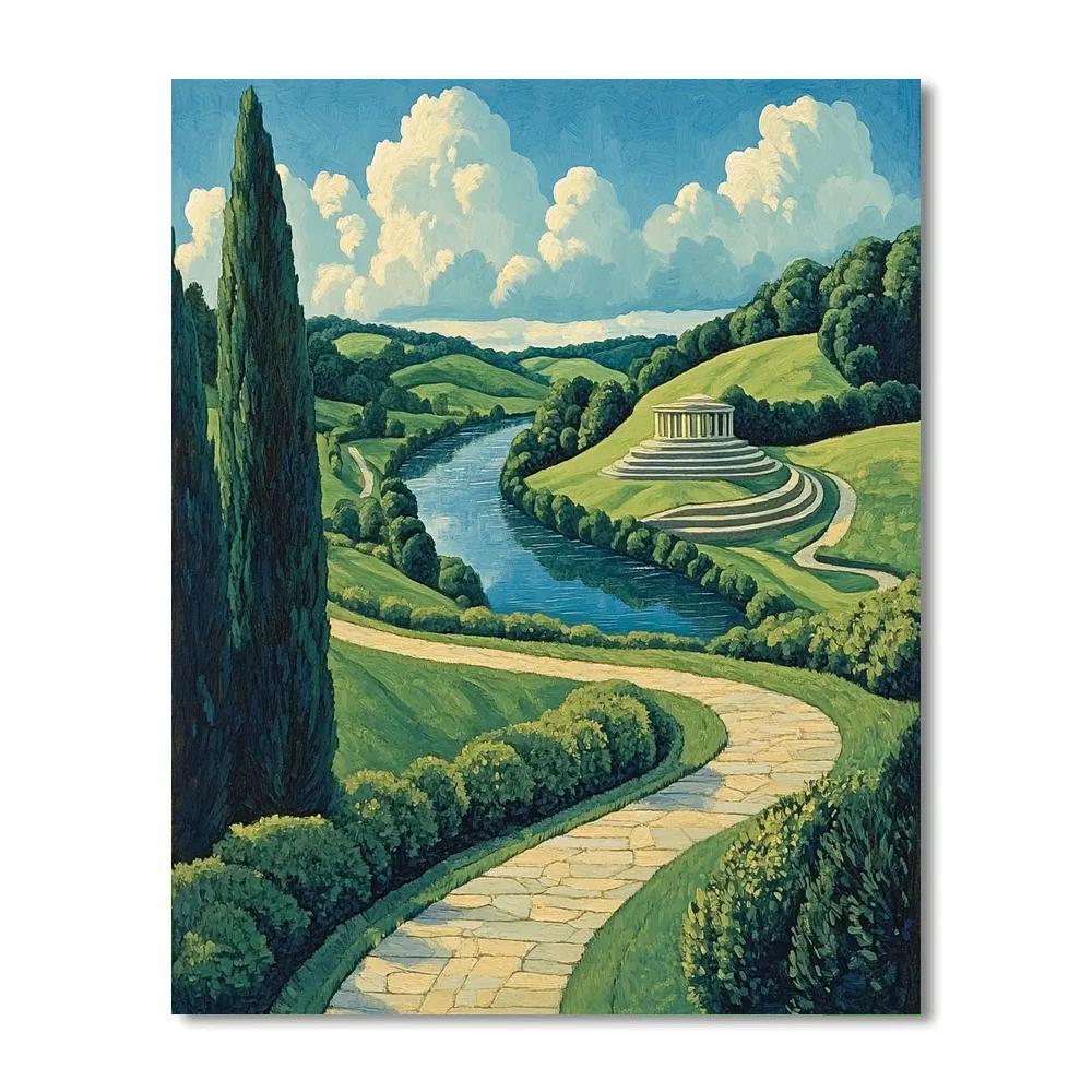 Raphael Inspired Harmonious River Vista DIY paint by numbers