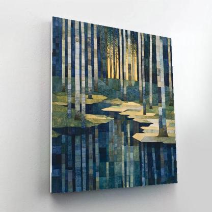 Pablo Picasso Inspired Angular Forest At Dusk paint by number