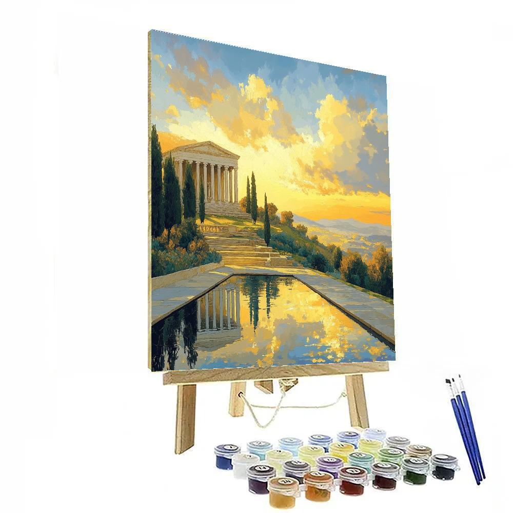 Raphael Inspired Golden Hilltop Temple Numbered painting kits