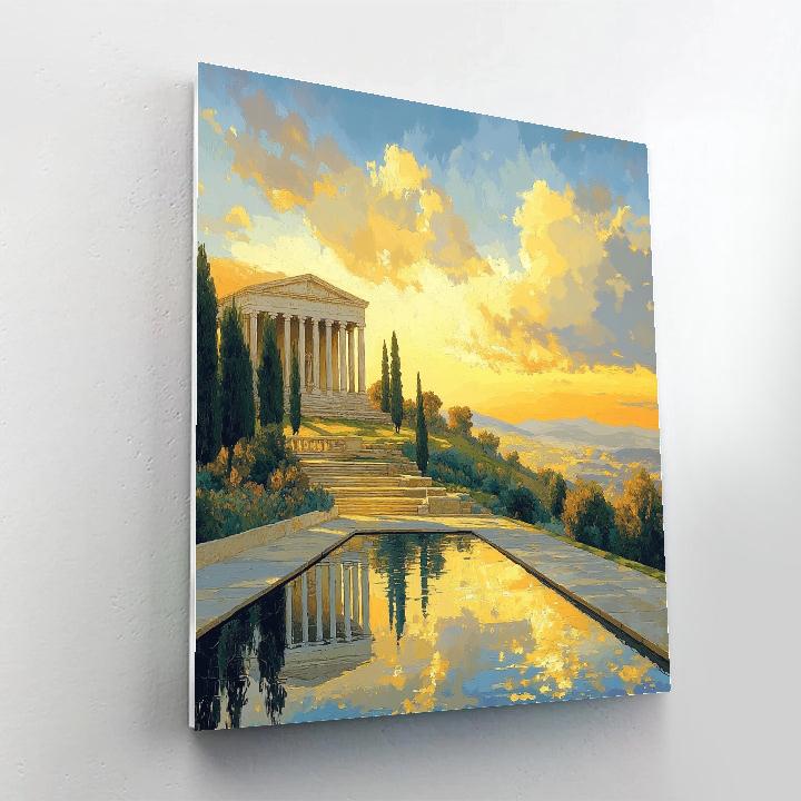 Raphael Inspired Golden Hilltop Temple Numbered painting kits