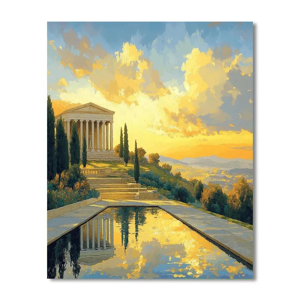 Raphael Inspired Golden Hilltop Temple Numbered painting kits