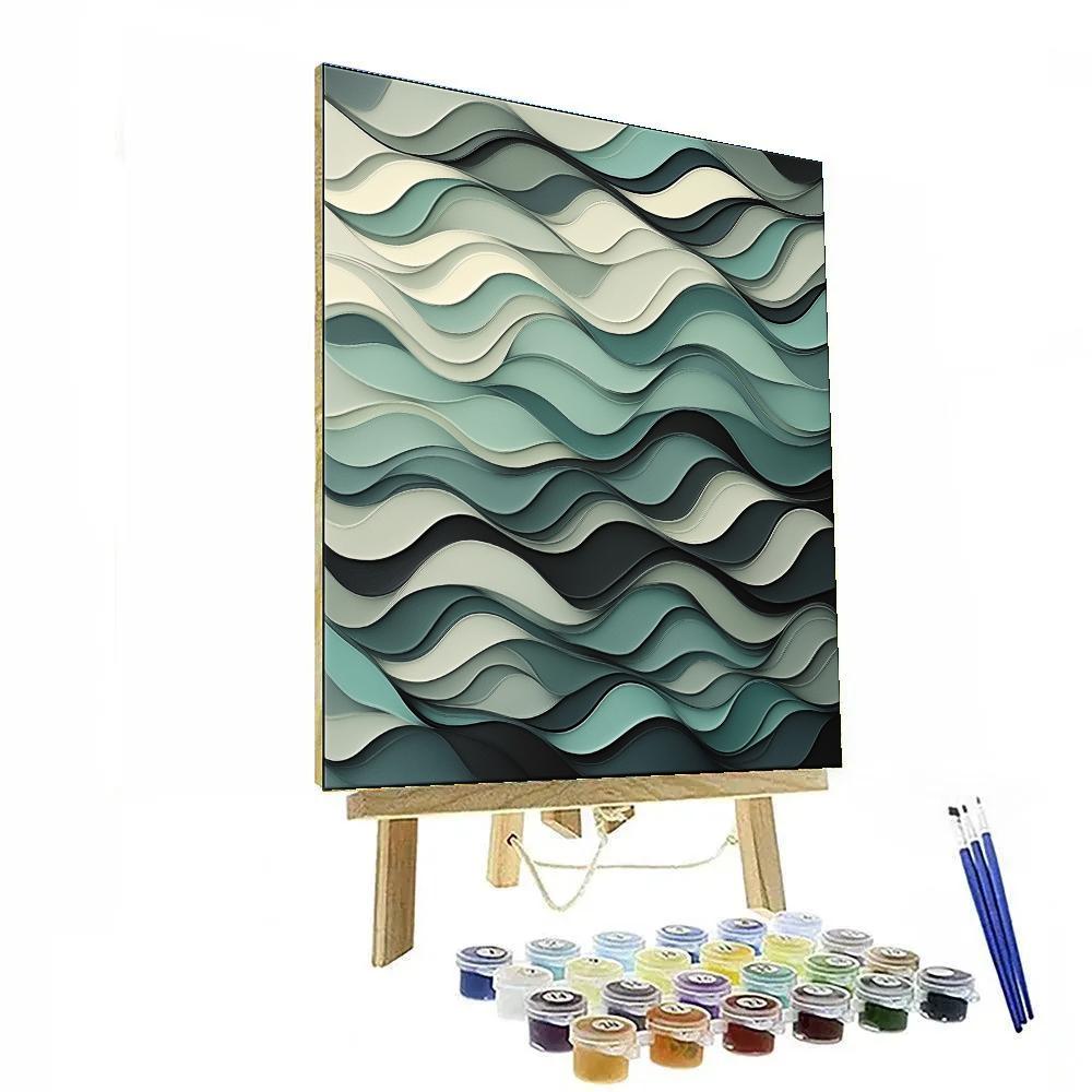 M.C. Escher Inspired Tessellated Ocean Currents painting number kit