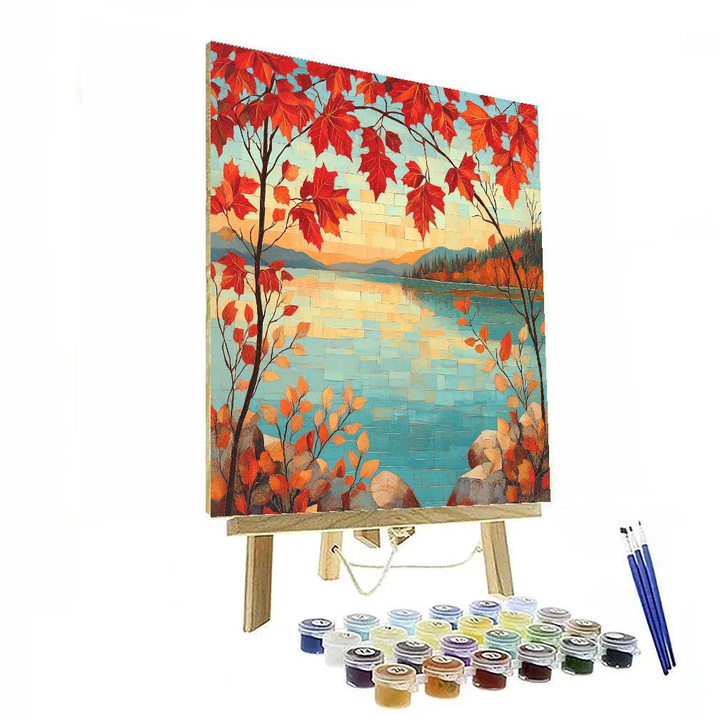 A.Y. Jackson Inspired Maple Screen Over Lake DIY paint by numbers