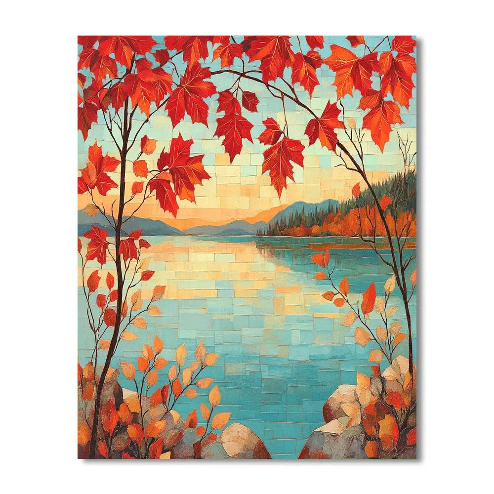 A.Y. Jackson Inspired Maple Screen Over Lake DIY paint by numbers