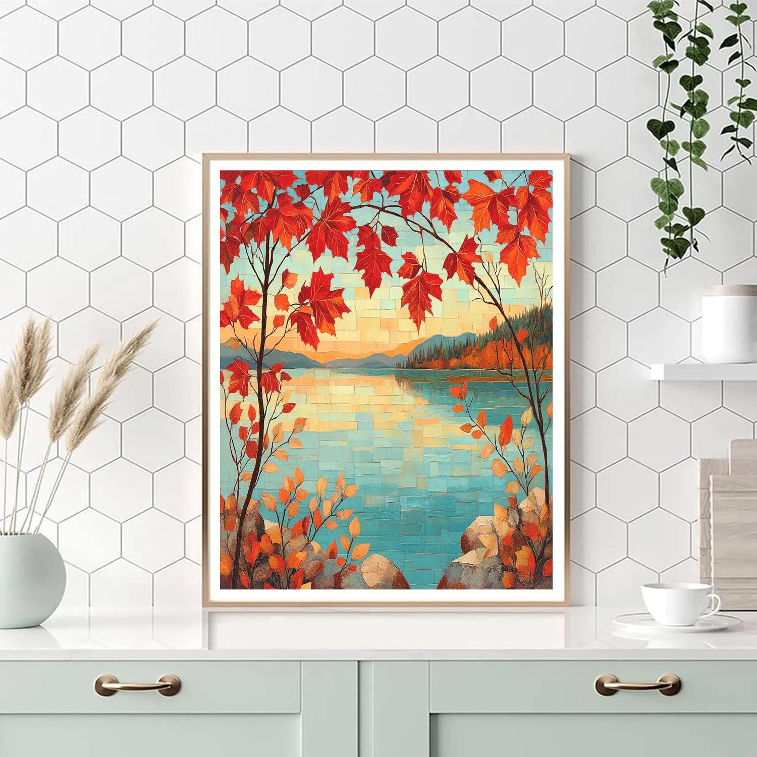 A.Y. Jackson Inspired Maple Screen Over Lake DIY paint by numbers