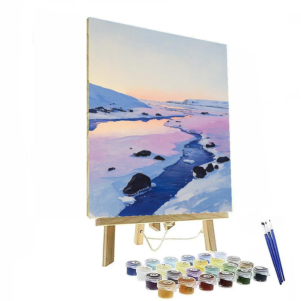 A.Y. Jackson Inspired Arctic Light On Painted Snow painting number kit