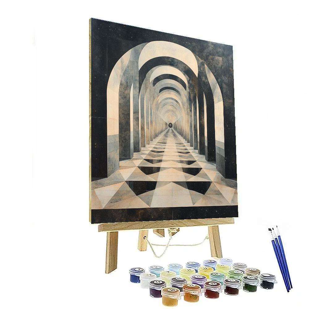 M.C. Escher Inspired Celestial Kaleidoscope Maze paint by number