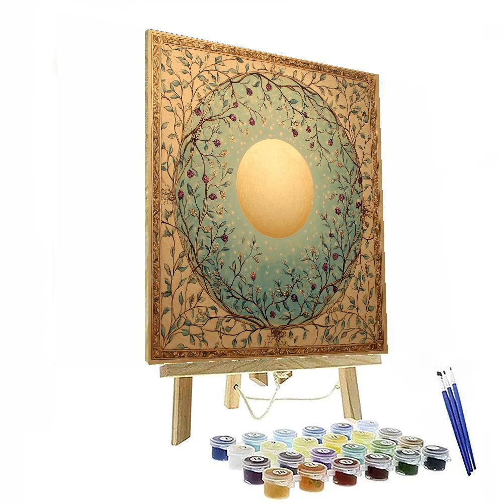 Alphonse Mucha Inspired Celestial Garden Paint by numbers art