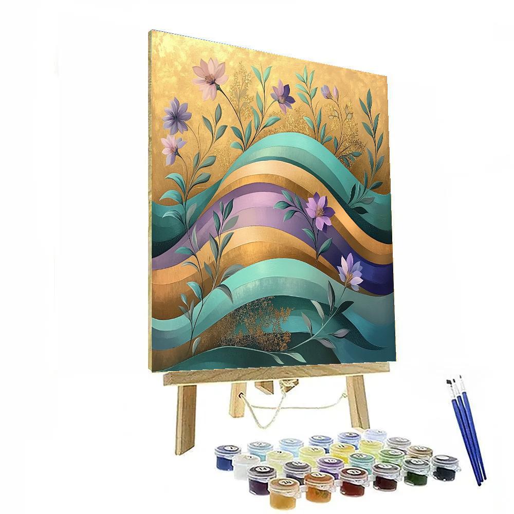 Alphonse Mucha Inspired Aurora Bloom paint by color