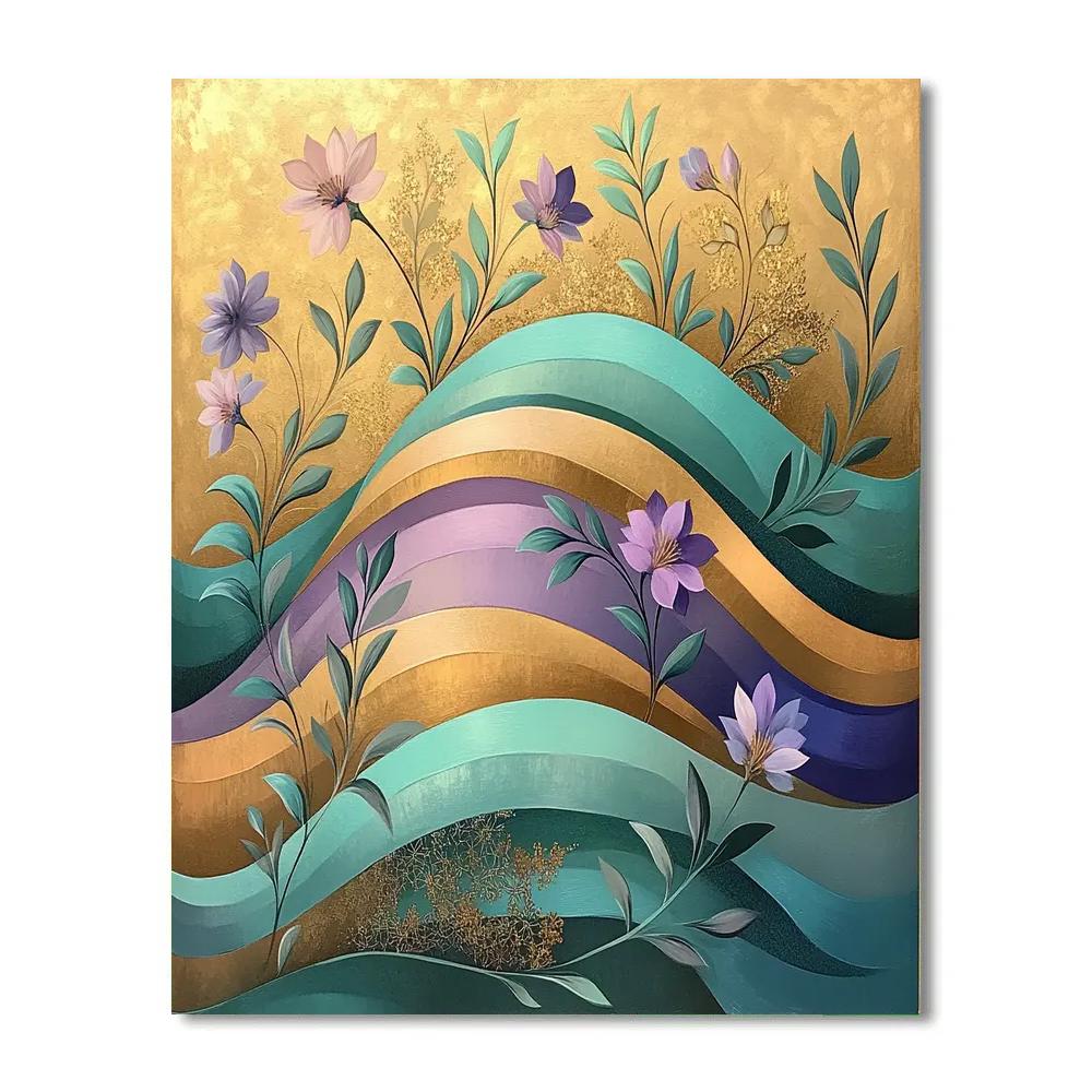 Alphonse Mucha Inspired Aurora Bloom paint by color
