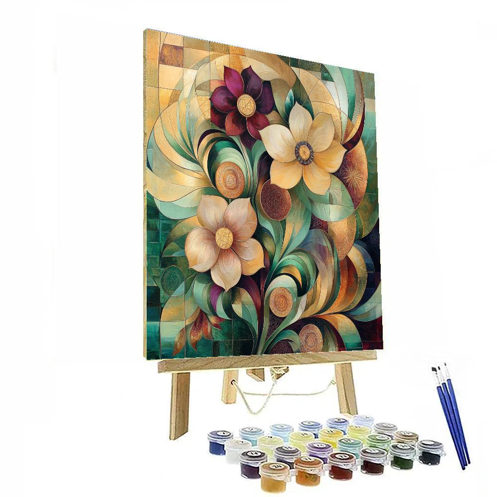 Gustav Klimt Inspired Celestial Garden painting number kit