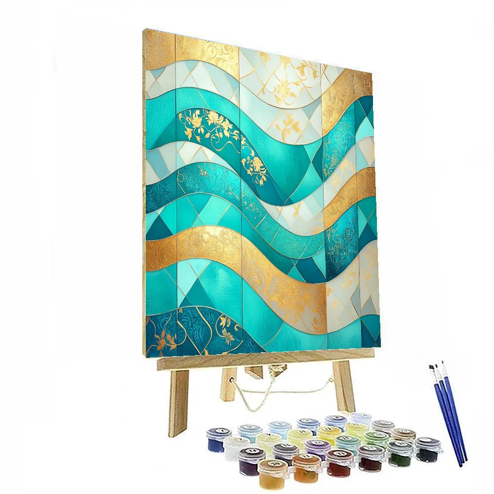 Gustav Klimt Inspired River Of Gold Patterns Paint by numbers art