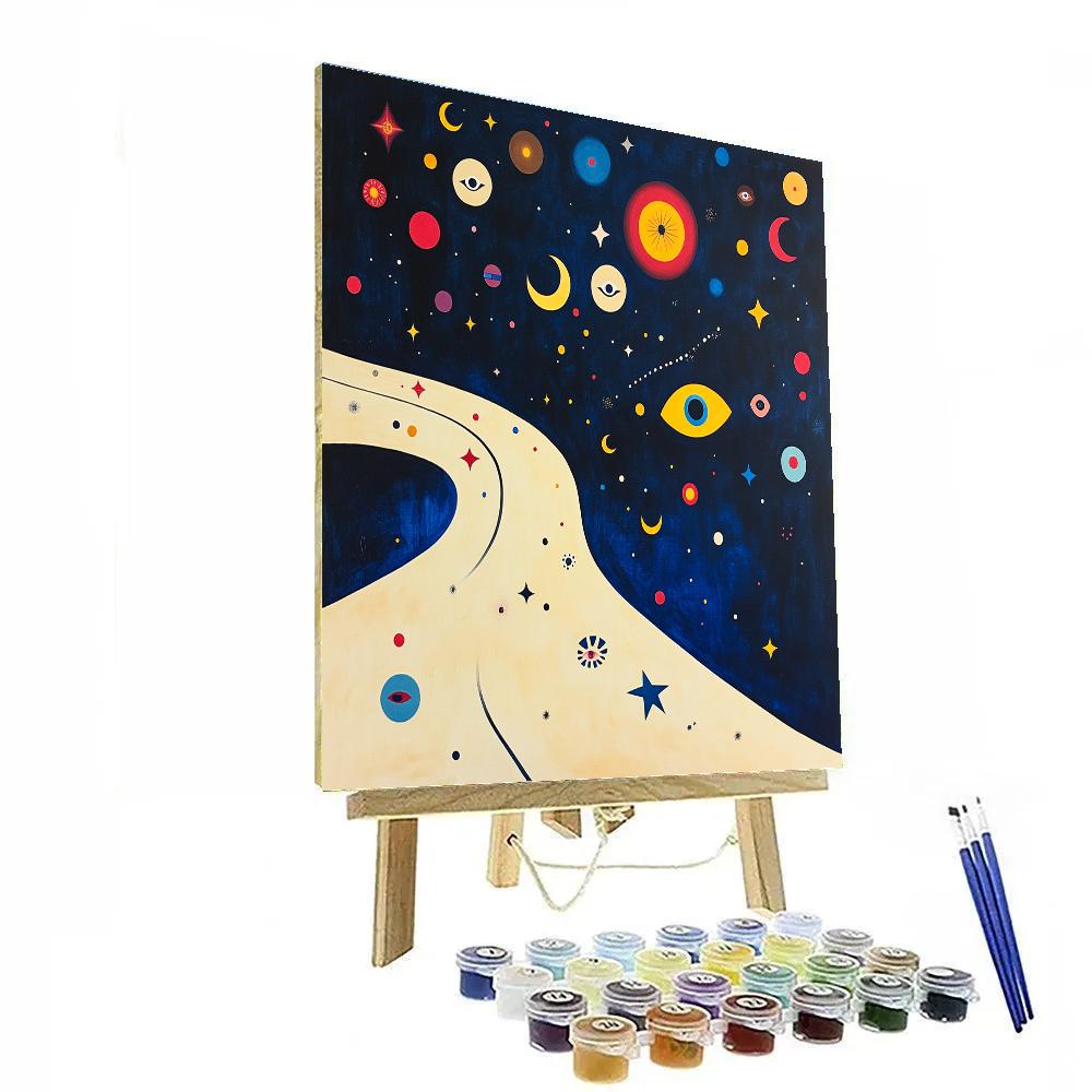 Joan Miró Inspired Cosmic Nursery painting number kit