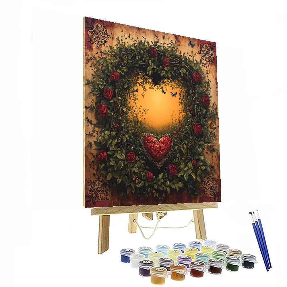 Frida Kahlo Inspired Botanical Heartscape Paint by numbers kits