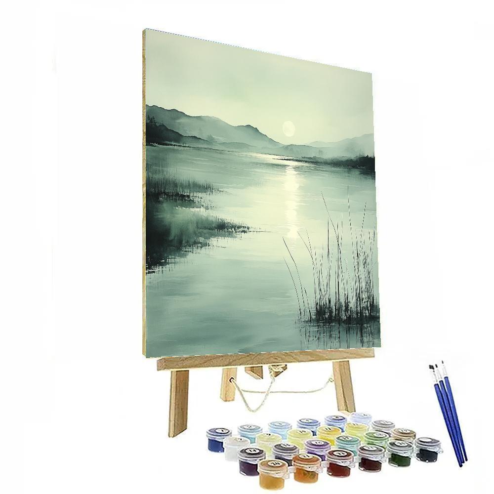 Zhao Mengfu Inspired River Of Ink And Moonlight Numbered painting kits